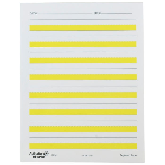 Abilitations Hi-Write Beginner Paper, Level 1, Pack of 100 Sheets