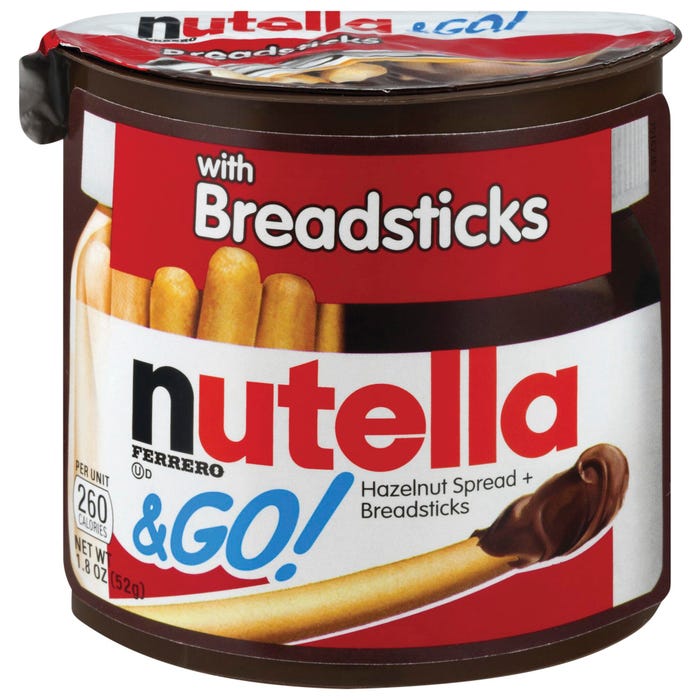Nutella & GO Hazelnut Spread and Breadsticks, Pack of 12