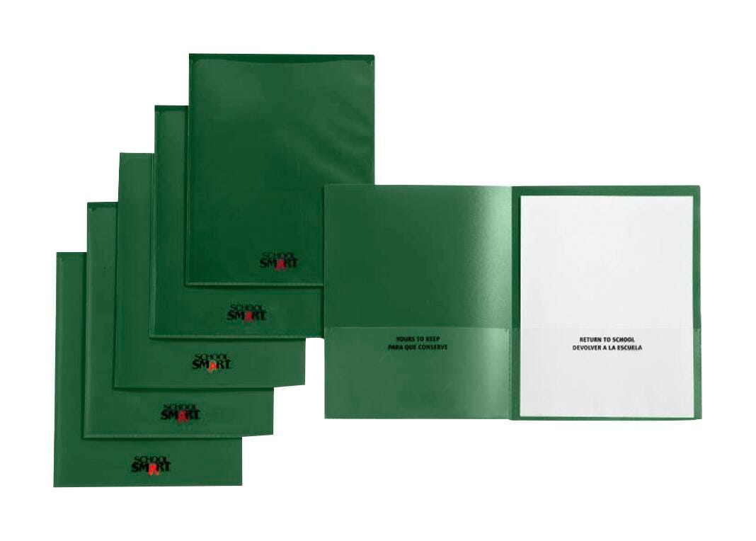 School Smart Take Home Folder, Green, Set of 24 1540642
