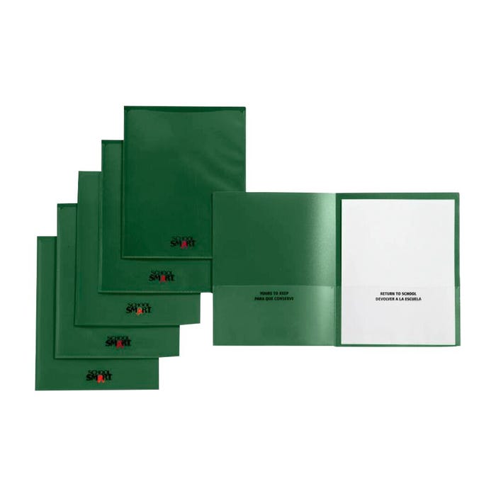 School Smart Take Home Folder, Green, Set of 24