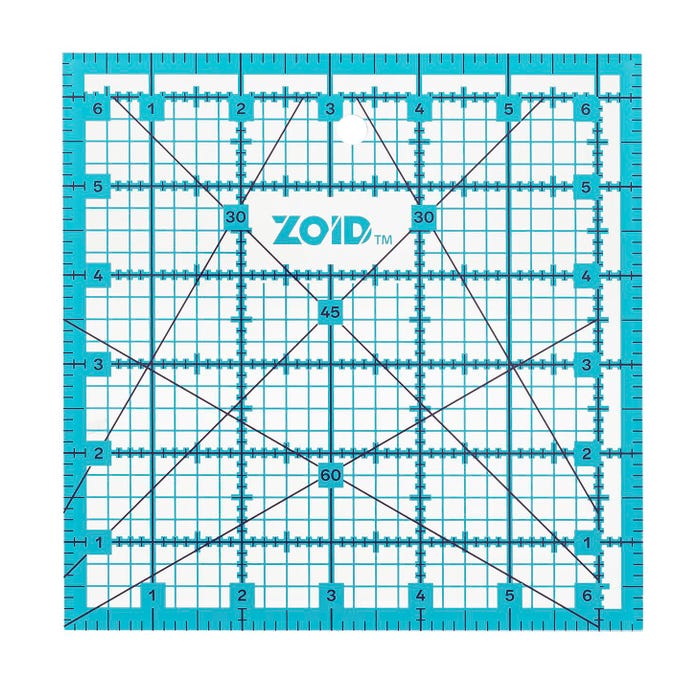 ZOID Acrylic Ruler, 6-1/2 x 6-1/2 Inches, Crystal Clear