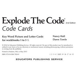Explode The Code 2nd Ed. Illustrated Literacy Card Deck - 54 Cards 2212259