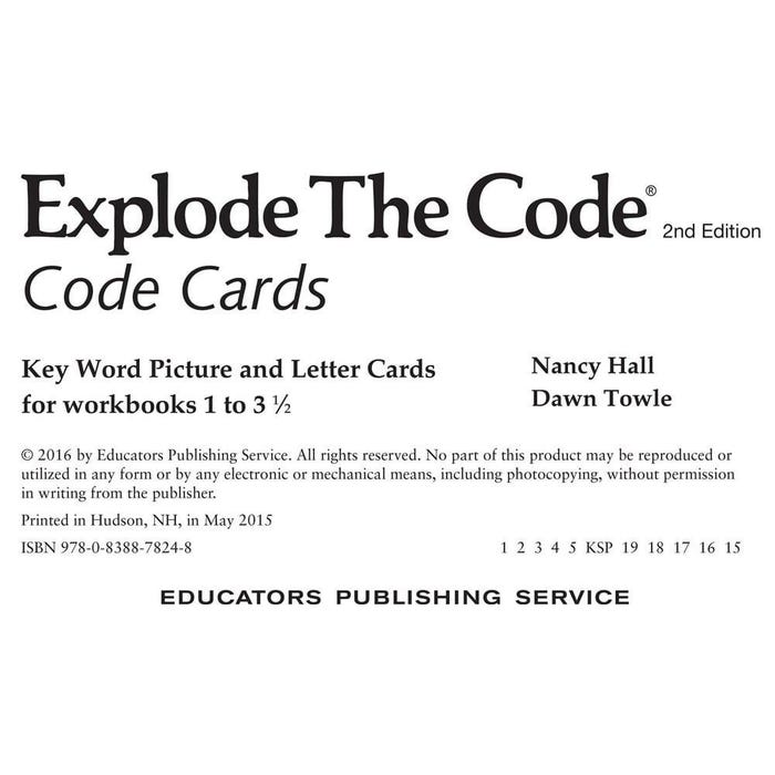 Explode The Code 2nd Edition Illustrated Literacy Card Deck, 54 Cards