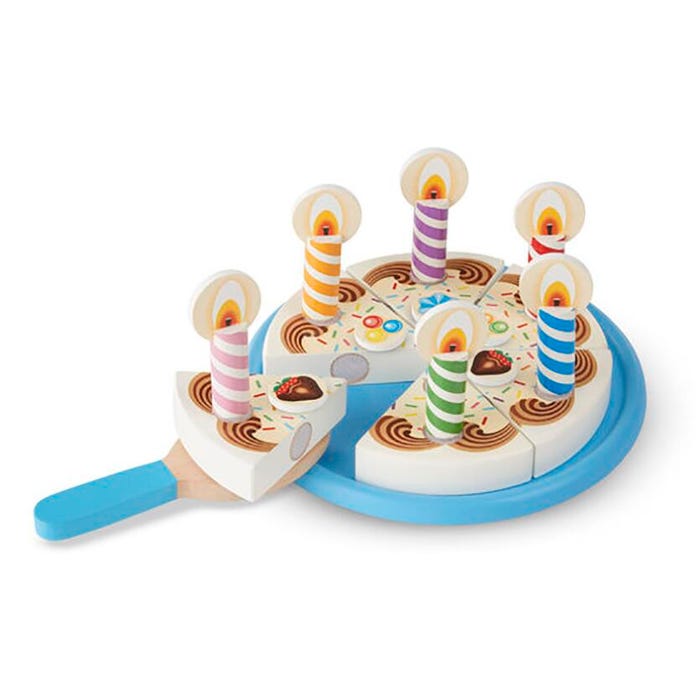 Melissa & Doug Wooden Birthday Cake Play Food Set, 34 Pieces