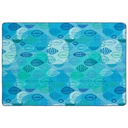 Carpets for Kids Peaceful Spaces Leaf Carpet, 6 x 9 Feet, Rectangle, Blue, Item Number 2019692