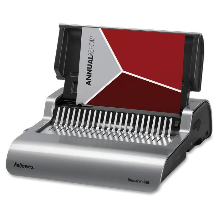 Fellowes Quasar E 500 Electric Comb Binding Machine, 2 Inch Comb, Binds up to 500 Sheets, Punches 20 Sheets