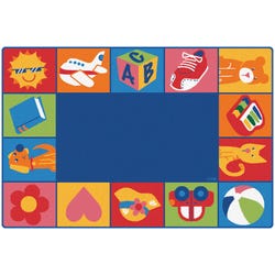 Carpets for Kids KIDSoft Toddler Blocks, 4 x 6 Feet, Rectangle, Multicolored, Item Number 1536819