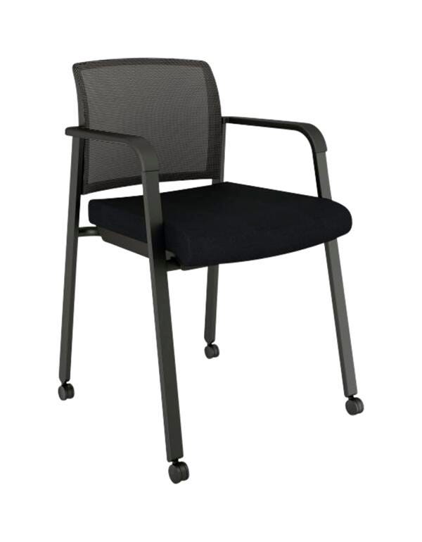 AIS Paxton Side Chair With Casters, 23 x 21 x 32 Inches, Black, Item Number 2089250