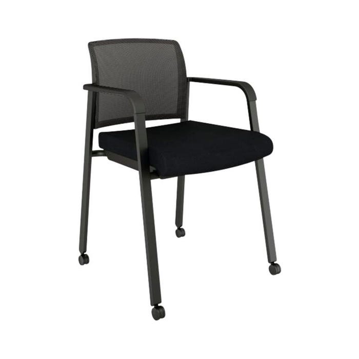 AIS Paxton Side Chair With Casters, 23 x 21 x 32 Inches, Black