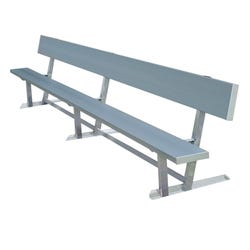 National Recreational Systems Aluminum Portable Bench with Backrest, Square Tube and Angle Understructure, 21 Feet, Item Number 2107426