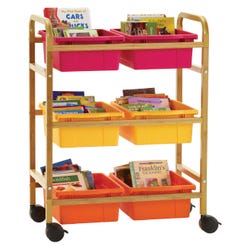 Copernicus Small Bamboo Book Browser Cart Vibrant Warm Tub Combo, Item Number 2091719