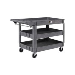 Global Industrial Deluxe 3-Shelf Utility Cart, Gray, 500-Pound Capacity
