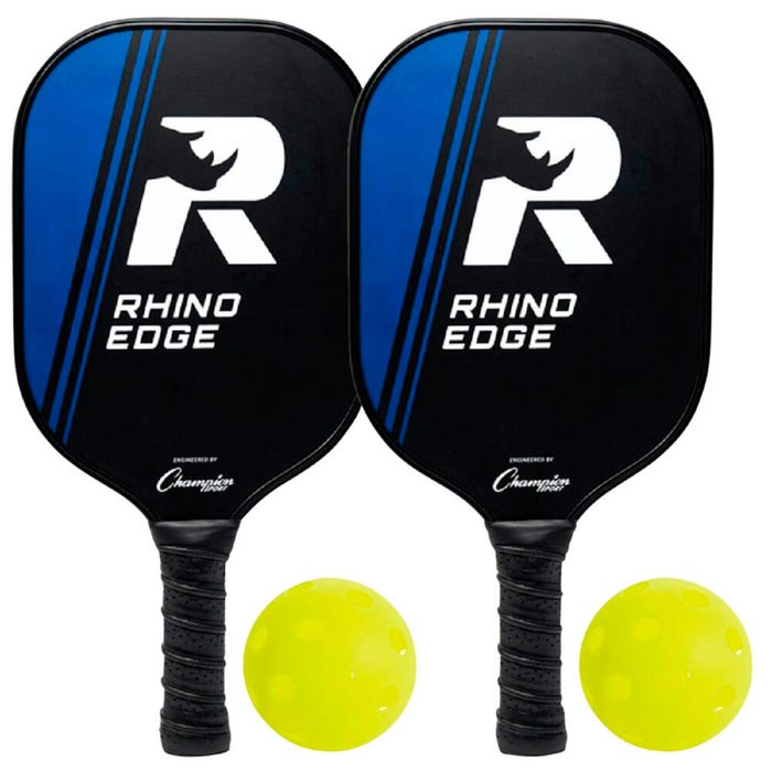 Champion Sports Rhino Pickleball Edge, 2 Player Set, Black/Blue