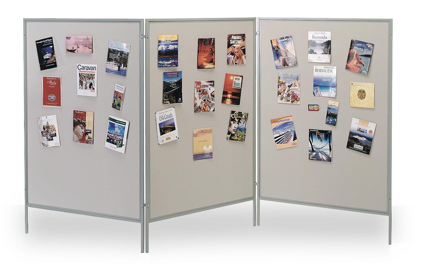 The Miller Group Multiplex Display and Exhibit System, Silver Vinyl-Covered Panels
