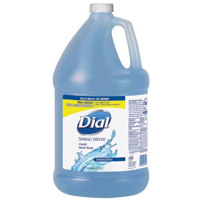 Dial Liquid Hand Soap, Moisturizing, Antimicrobial, Spring Water Scent, 1 Gallon