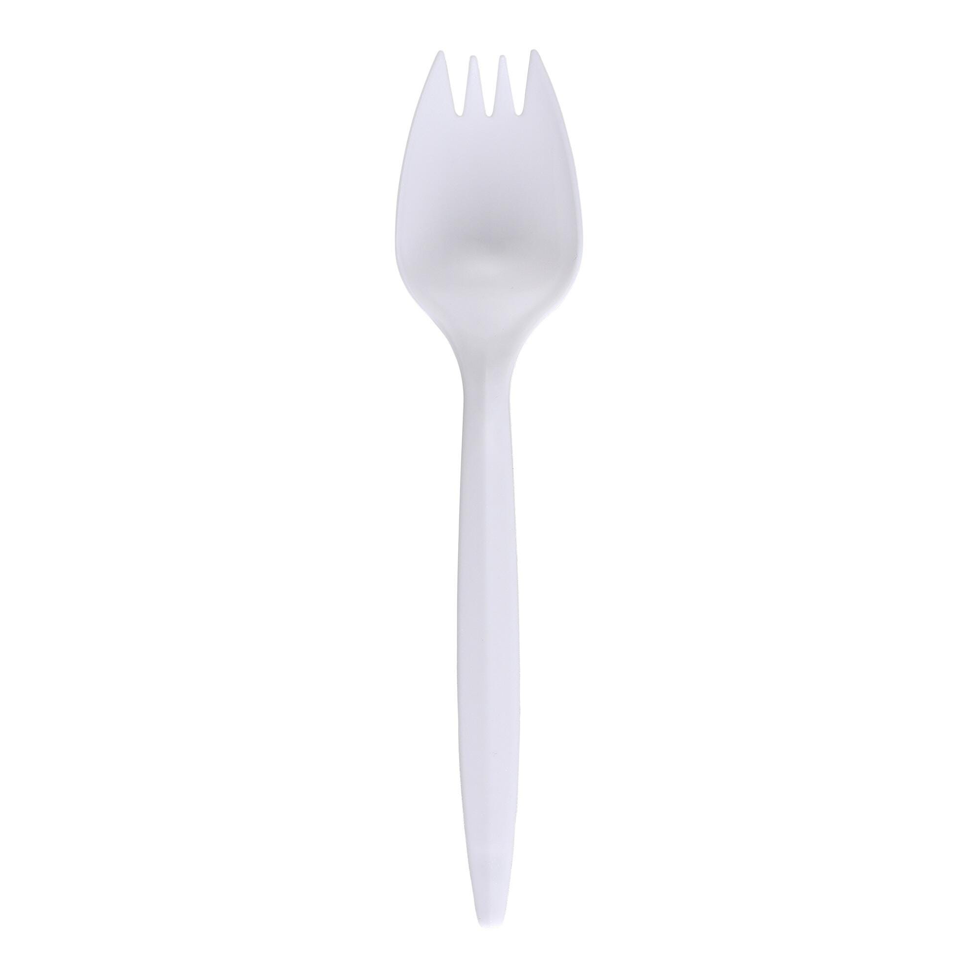 Empress Medium Weight Plastic Sporks, White, Pack of 1000 2213468