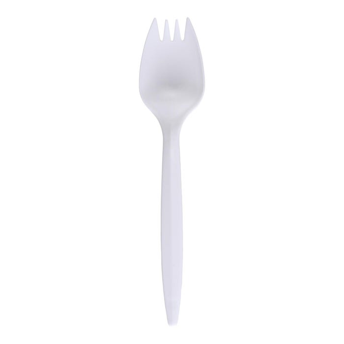 Empress Plastic Sporks, Medium Weight, White, Pack of 1000