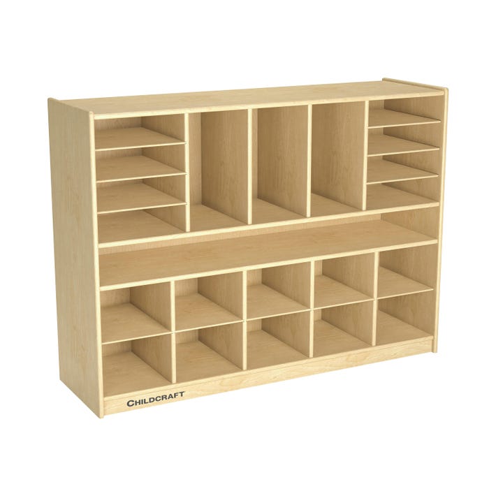 Childcraft Mobile Multi-Compartment Storage Unit, 47-3/4 x 14-1/4 x 36 Inches