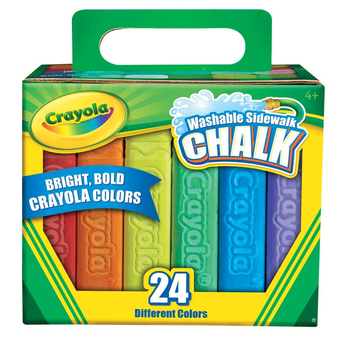 Crayola Washable Sidewalk Chalk, Assorted Colors, Set of 24