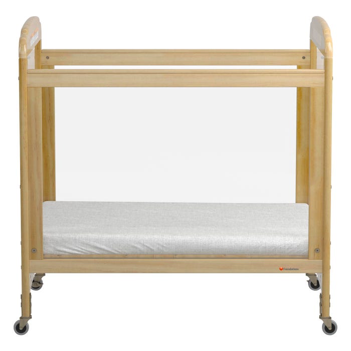 Foundations Serenity 4-Panel ClearView Fixed-Side Compact Crib, 39-1/8 x 26-1/4 x 40 Inches, Natural
