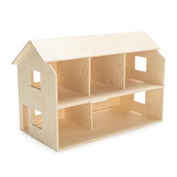 Childcraft Classic Wooden Dollhouse, Unfinished, 29-3/4 x 15-1/2 x 19-9/16 Inches 252363