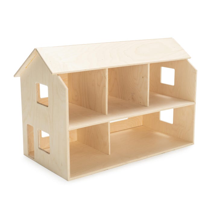 Childcraft Classic Wooden Dollhouse, Unfinished, 29-3/4 x 15-1/2 x 19-9/16 Inches