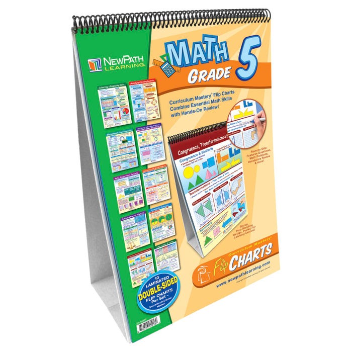 NewPath Learning Math Write-On/Wipe-Off Flip Chart Set, Grade 5