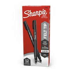 Sharpie Pens, Fine Point, 0.4 mm, Black, Pack of 12 2006130