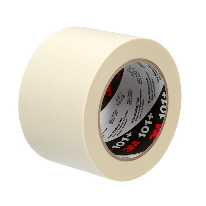 3M 101+ Value Masking Tape, 3 Inches x 60 Yards, Tan