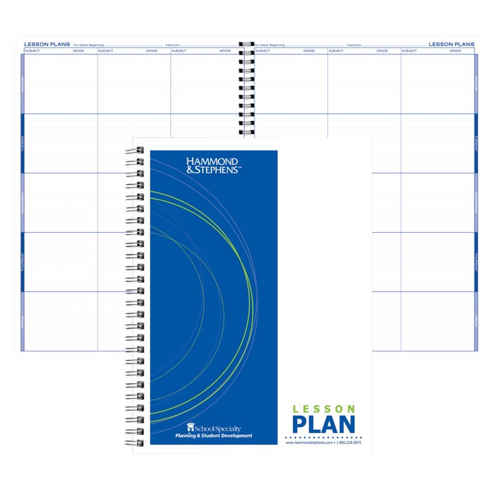 Hammond & Stephens 6 Subject Duplicate 40 Week Class Lesson Book, 9-1/4 x 12-1/4 Inches, Green/ Blue