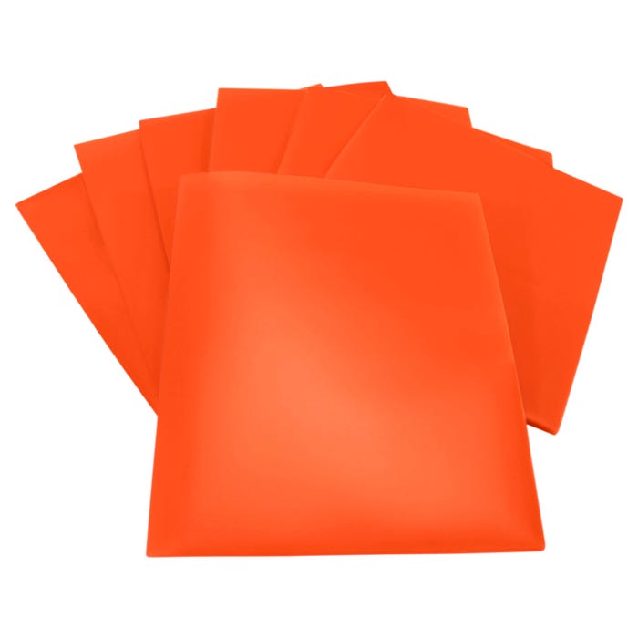 School Smart 2-Pocket Poly Folders, Orange, Pack of 25