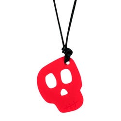 Chewigem Skull Chewable Pendant, Red, Item Number 2103548