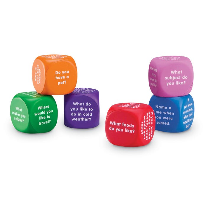 Learning Resources Conversation Cubes, 36 Questions, Set of 6 Cubes
