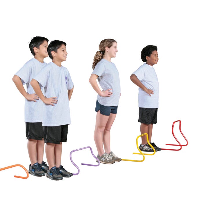 Sportime ComeBack Hurdles, 9 Inches, Assorted Colors, Set of 6