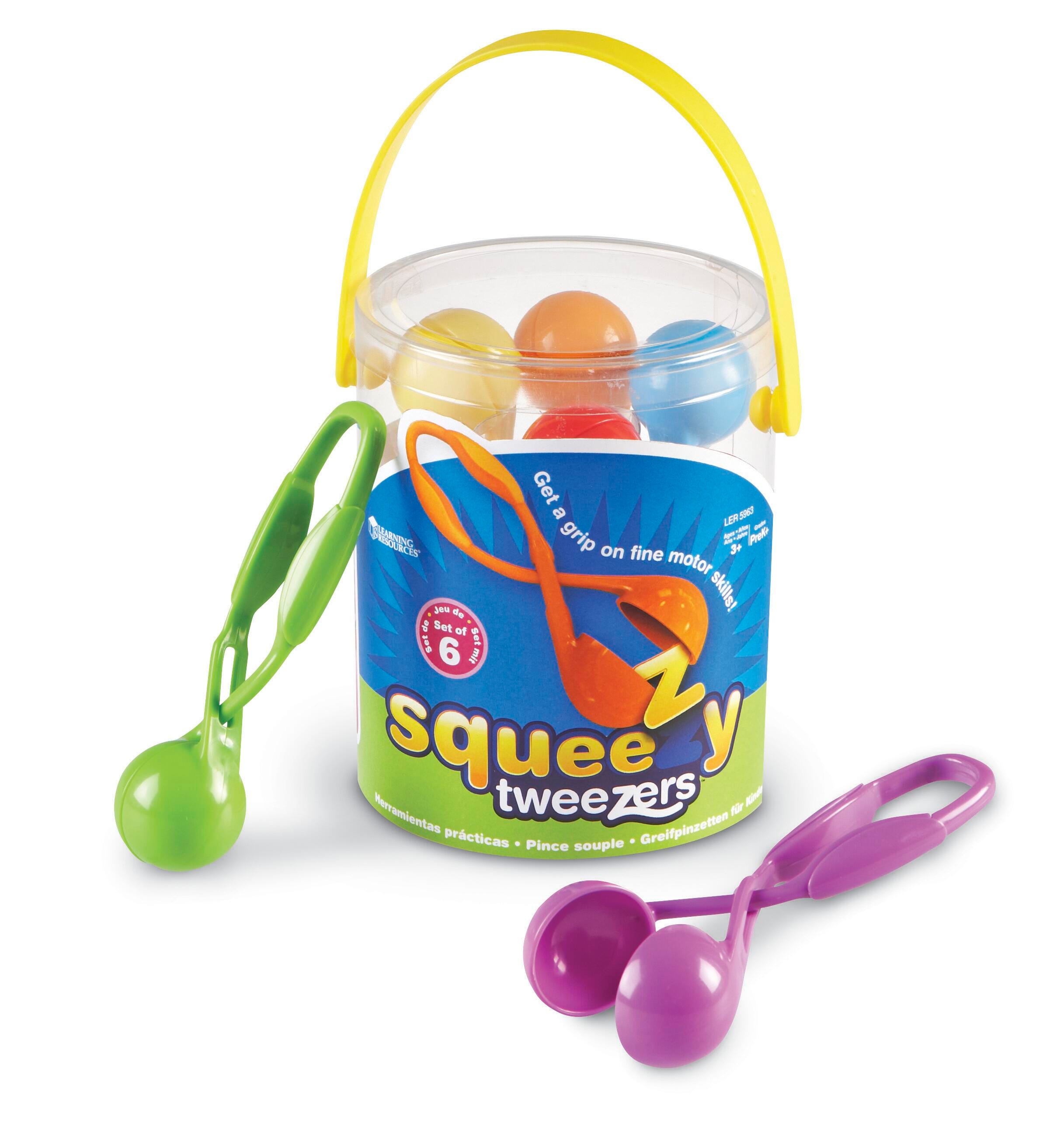 Learning Resources Squeezy Tweezers, Set of 6, Item Number 1465326
