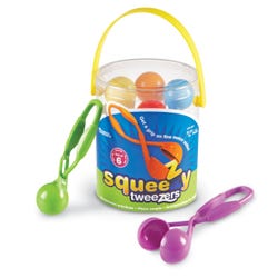 Learning Resources Squeezy Tweezers, Set of 6, Item Number 1465326