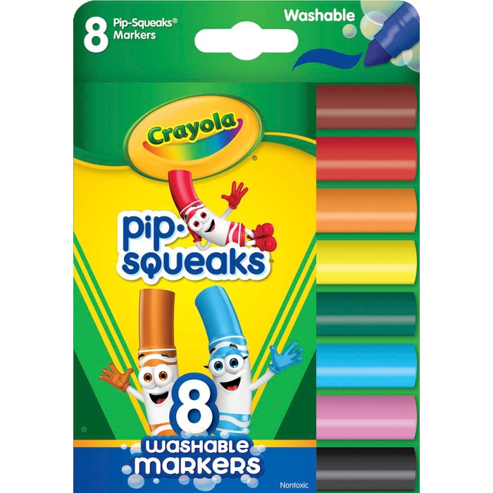 Crayola Washable Pip-Squeaks Markers, Broad Line, Assorted Colors