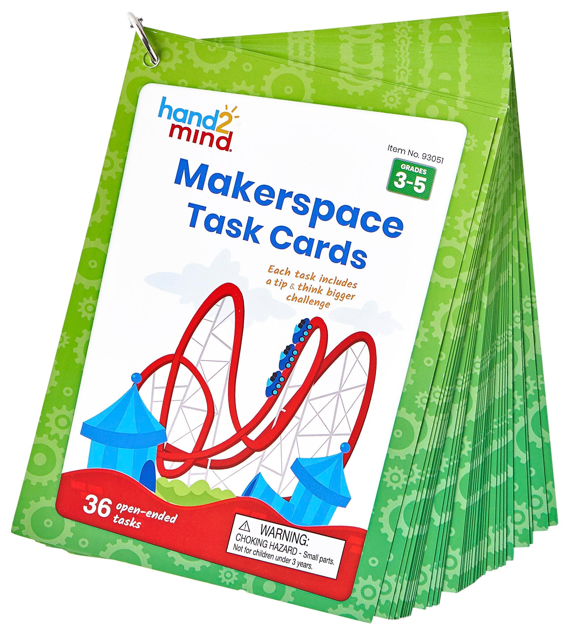 hand2mind Makerspace Task Cards, Grades 3 to 5, With Ring, Set of 36 Item Number, 2105892