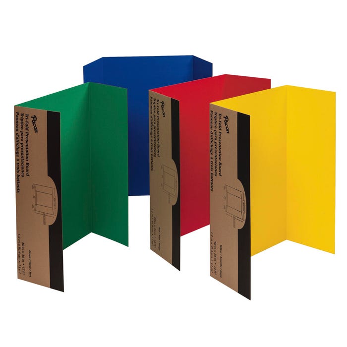 Pacon Presentation Board, 4 Assorted Colors, Single Wall, 48 x 36, Pack of 4