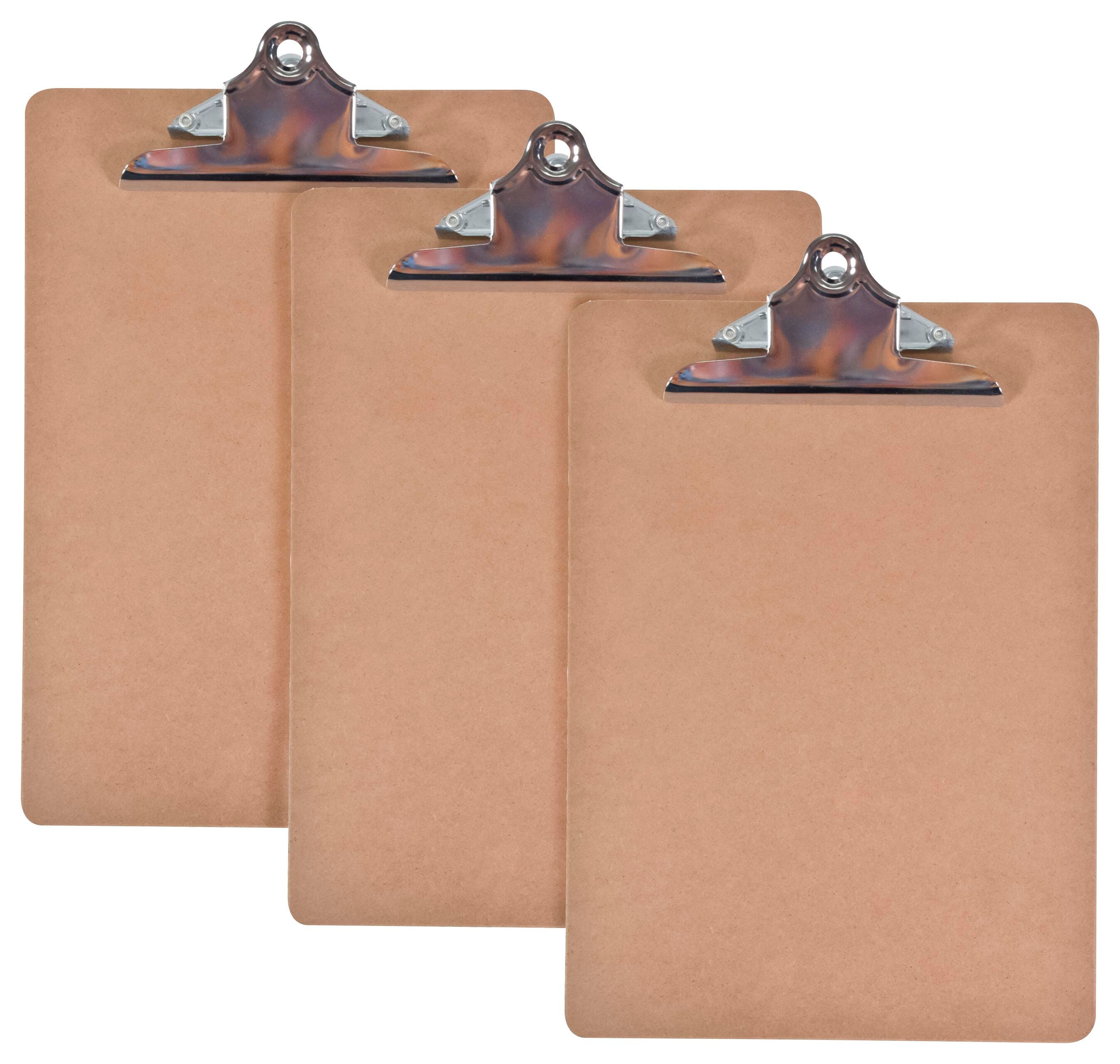 School Smart Masonite Clipboards, 9 x 12-1/2 Inches, Brown, Pack of 3 2133011