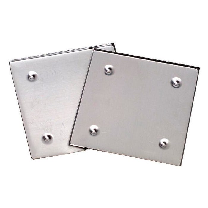 Diamond Tech Metal Raised Edge Square Coaster Base, 5-1/2 x 5-1/2 Inches, Silver