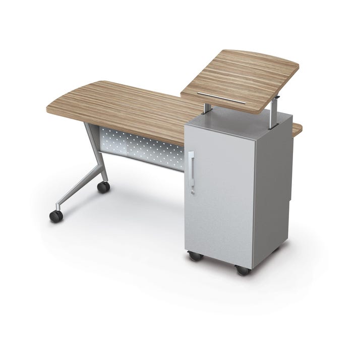 MooreCo Trend Podium Desk, 60 x 24-1/2 x 43 to 49 Inches, Matching Edge Color