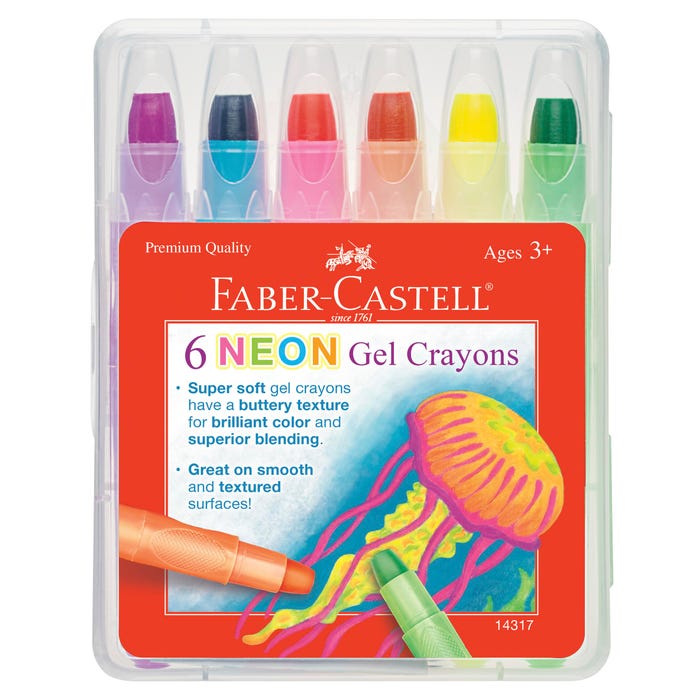 Faber-Castell Gel Crayons, Neon, Set of 6