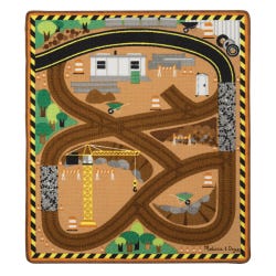 Melissa & Doug Round the Construction Zone Work Site Rug, 36 x 39 Inches