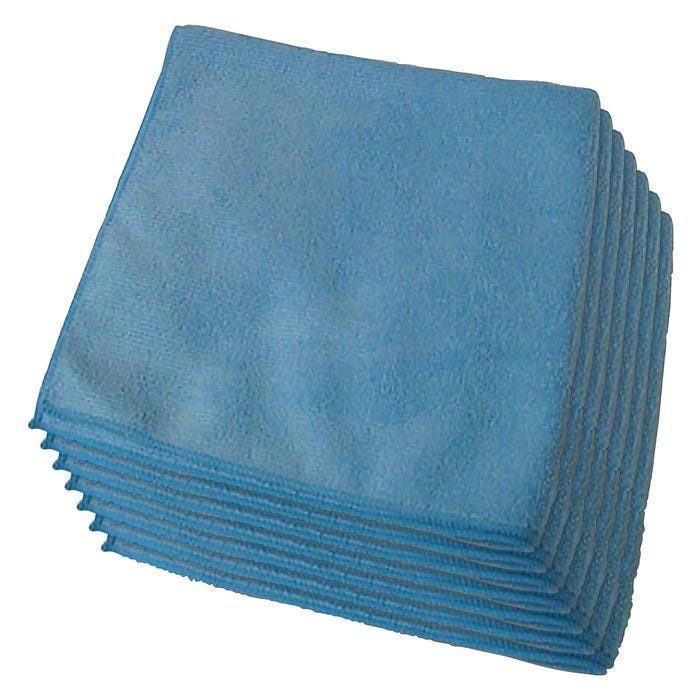 Genuine Joe Microfiber Cloth, Blue, Bag of 12