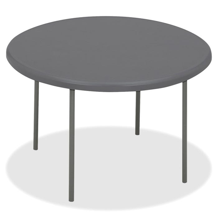 Iceberg IndestrucTable TOO Round Folding Tables, 60 Inches, Charcoal