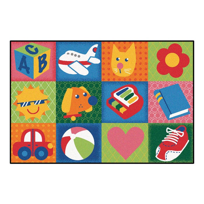 Carpets for Kids KID$Value Toddler Fun Squares Carpet, Rectangle