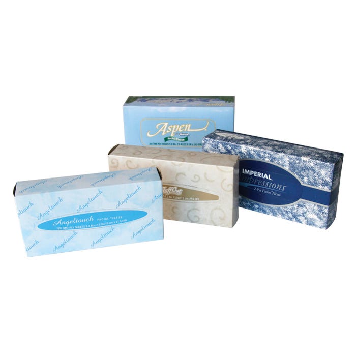 Nova 2-Ply Economy Facial Tissue, White, Pack of 30