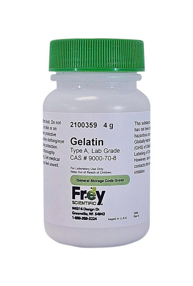 Frey Scientific Gelatin, 4g, Item Number 2100359