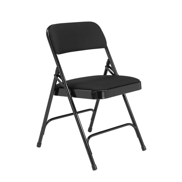 National Public Seating 2200 Premium Upholstered Folding Chair, 17-3/4 Seat Height, Black, Set of 4